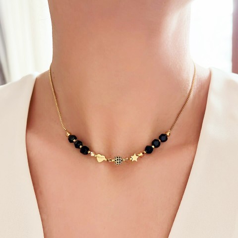 Дамско Колие от Оникс и Кристали Swarovski Star Dust